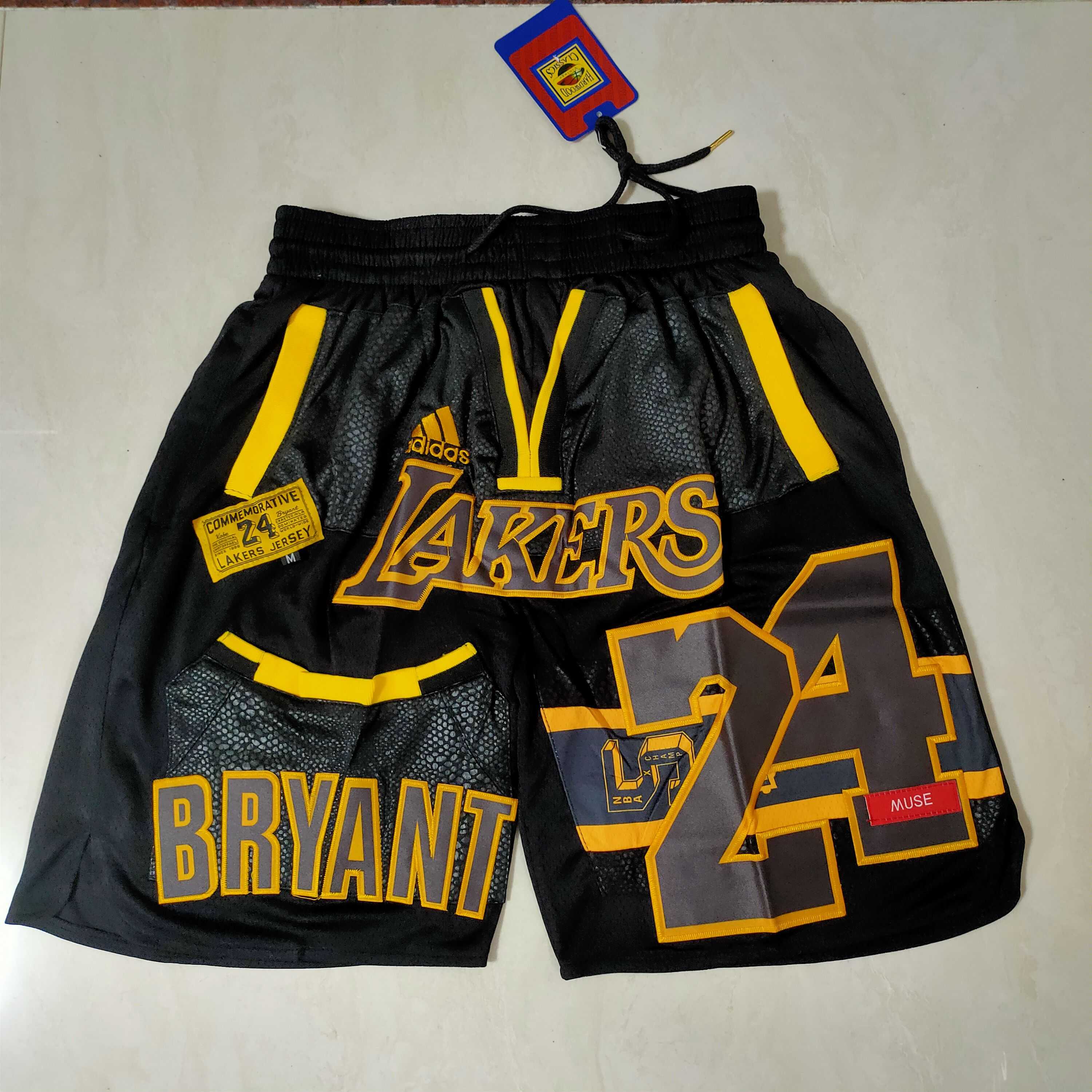 Men NBA 2021 Los Angeles Lakers Black Shorts